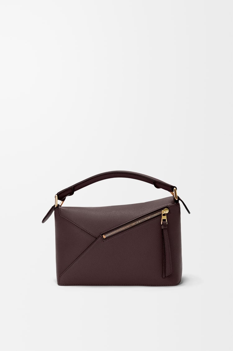 LOEWE Bolso pequeño Puzzle Edge en piel de ternera graneada Brownie Oscuro