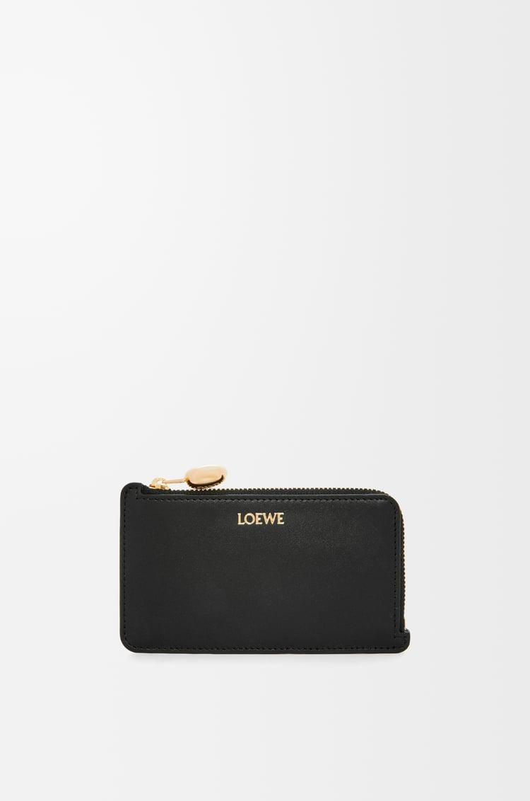 LOEWE Pebble coin cardholder in shiny nappa calfskin Black
