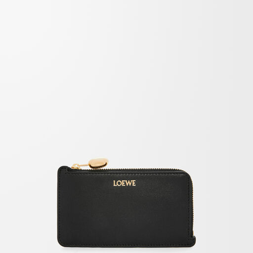 ぺブル コインカードホルダー（シャイニーナパカーフ） ブラック - LOEWE