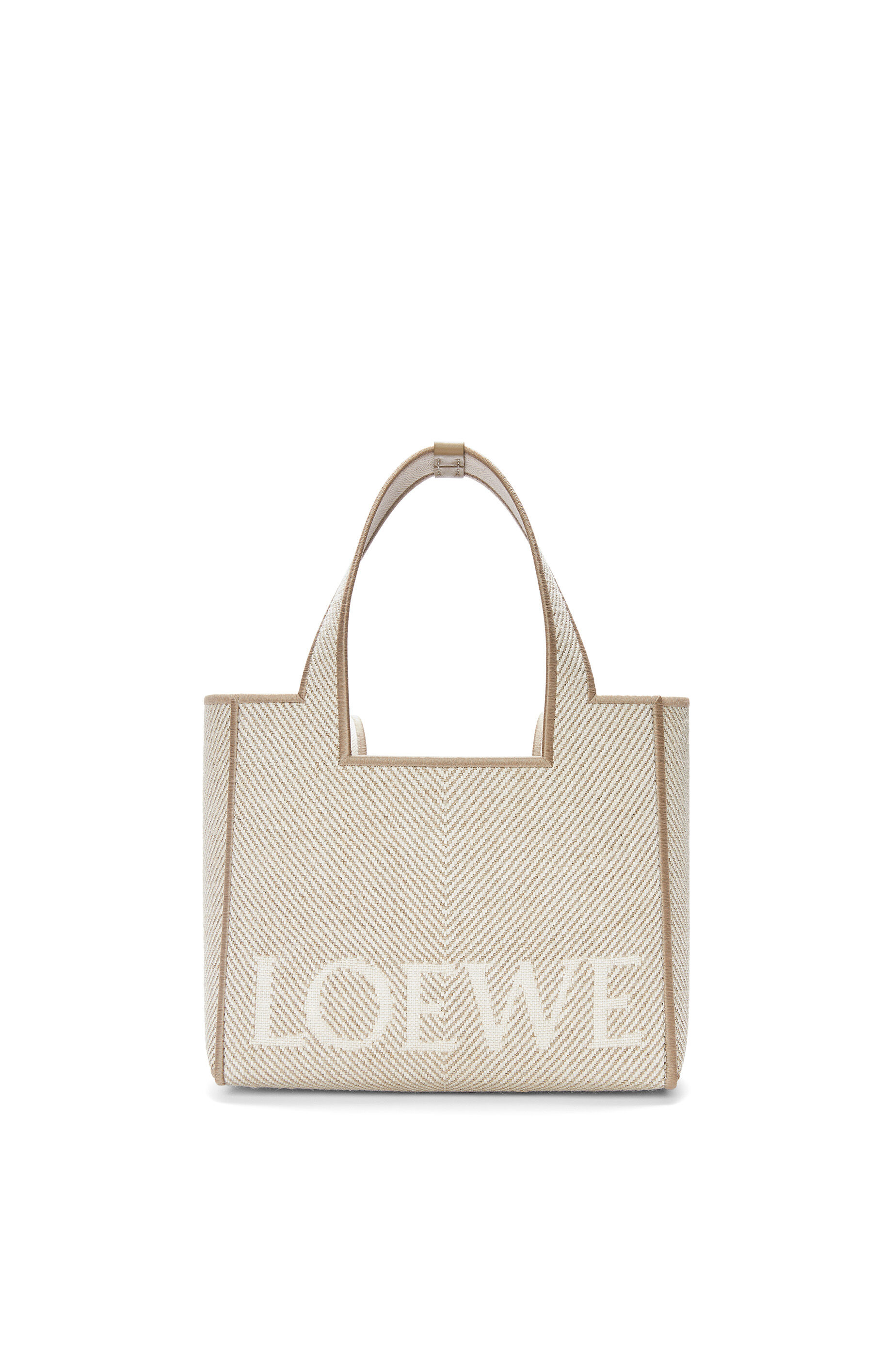 Small LOEWE Font tote in jacquard canvas Ecru LOEWE
