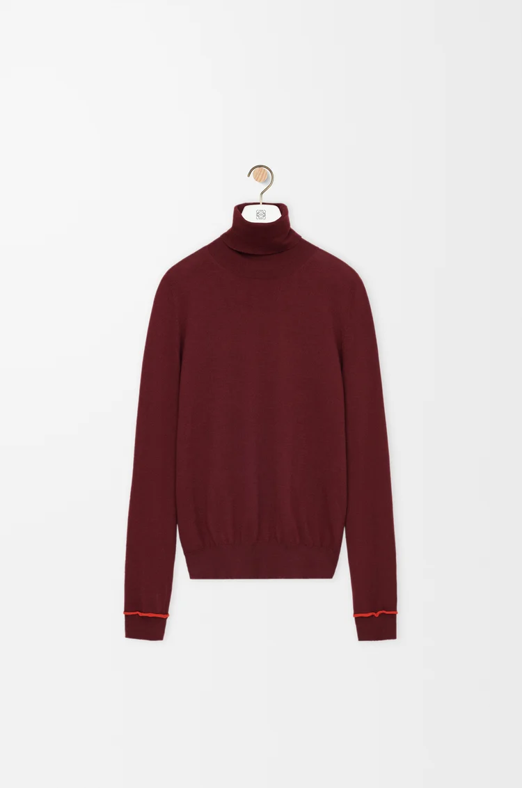 LOEWE Jersey en lana Burdeos/Naranja