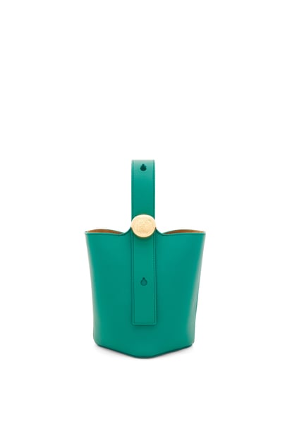 LOEWE Mini Pebble Bucket bag in mellow calfskin Emerald Green