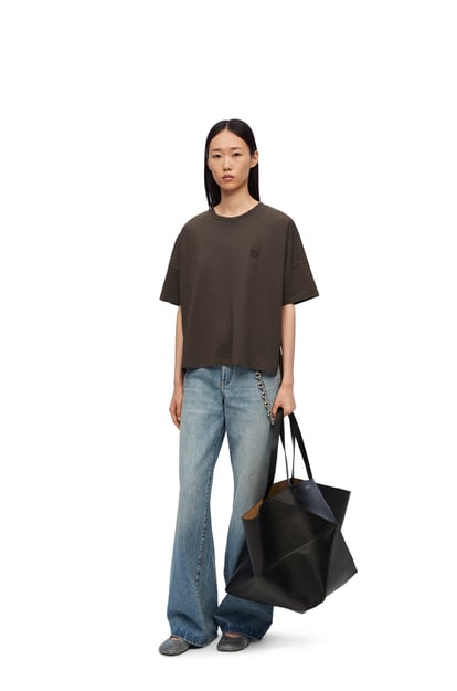 LOEWE Boxy fit T-shirt in cotton Dark Taupe plp_rd