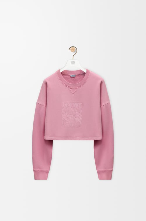LOEWE Cropped sweatshirt in cotton Pink plp_rd