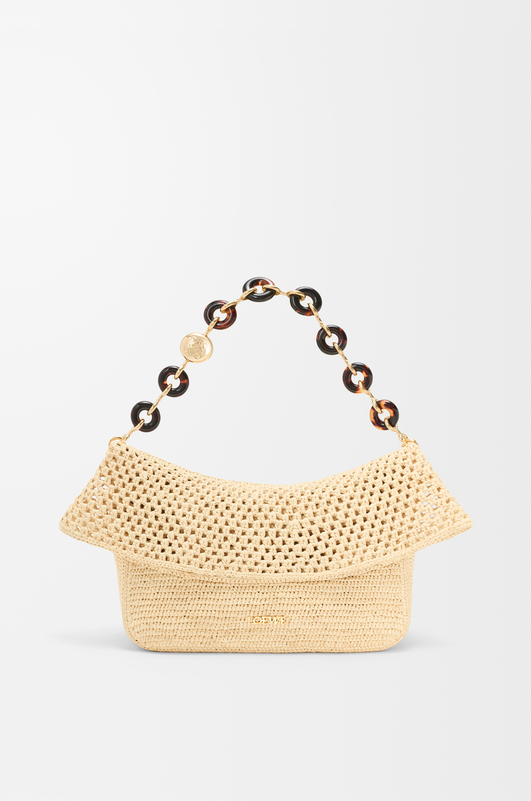 LOEWE Medium Ola bag in raffia Natural
