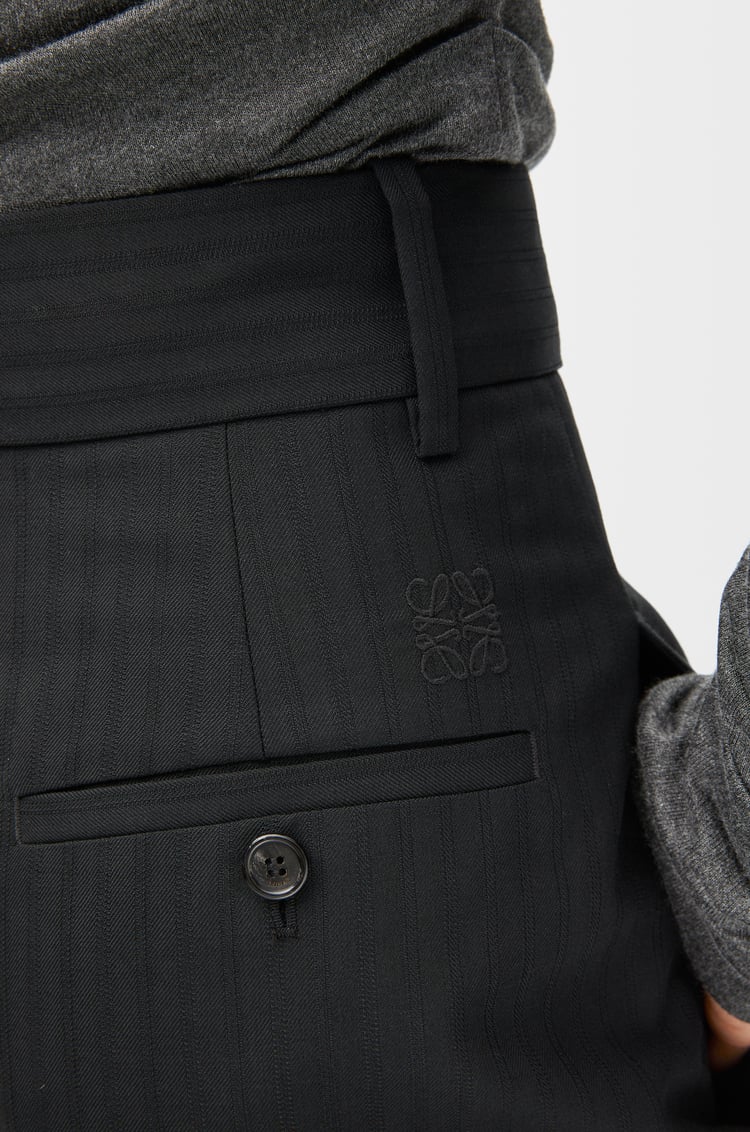 LOEWE Cropped wrap trousers in wool Black