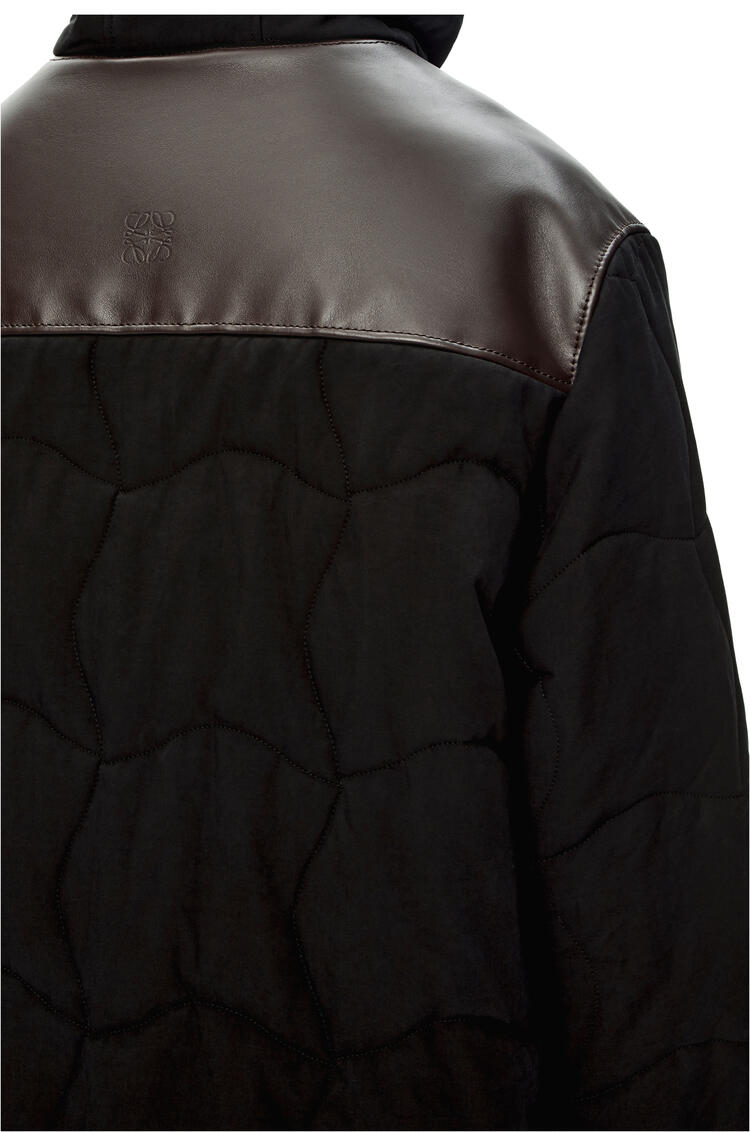 LOEWE Long puffer coat in cotton and calfskin Black pdp_rd