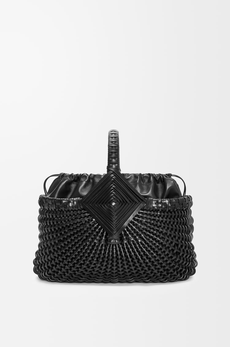LOEWE 小牛皮 Diamond Square 編織包 黑色
