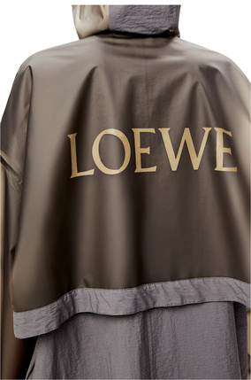 LOEWE Long hooded parka in cotton and polyamide Stone Grey plp_rd