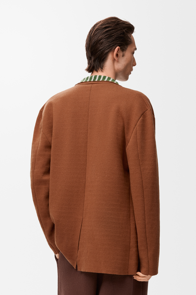 LOEWE Jacket in wool and alpaca blend Camel/Multicolor