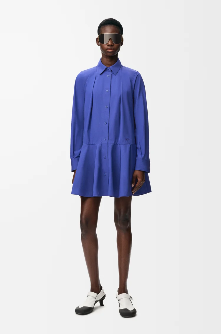LOEWE Vestido camisero en algodón Azul