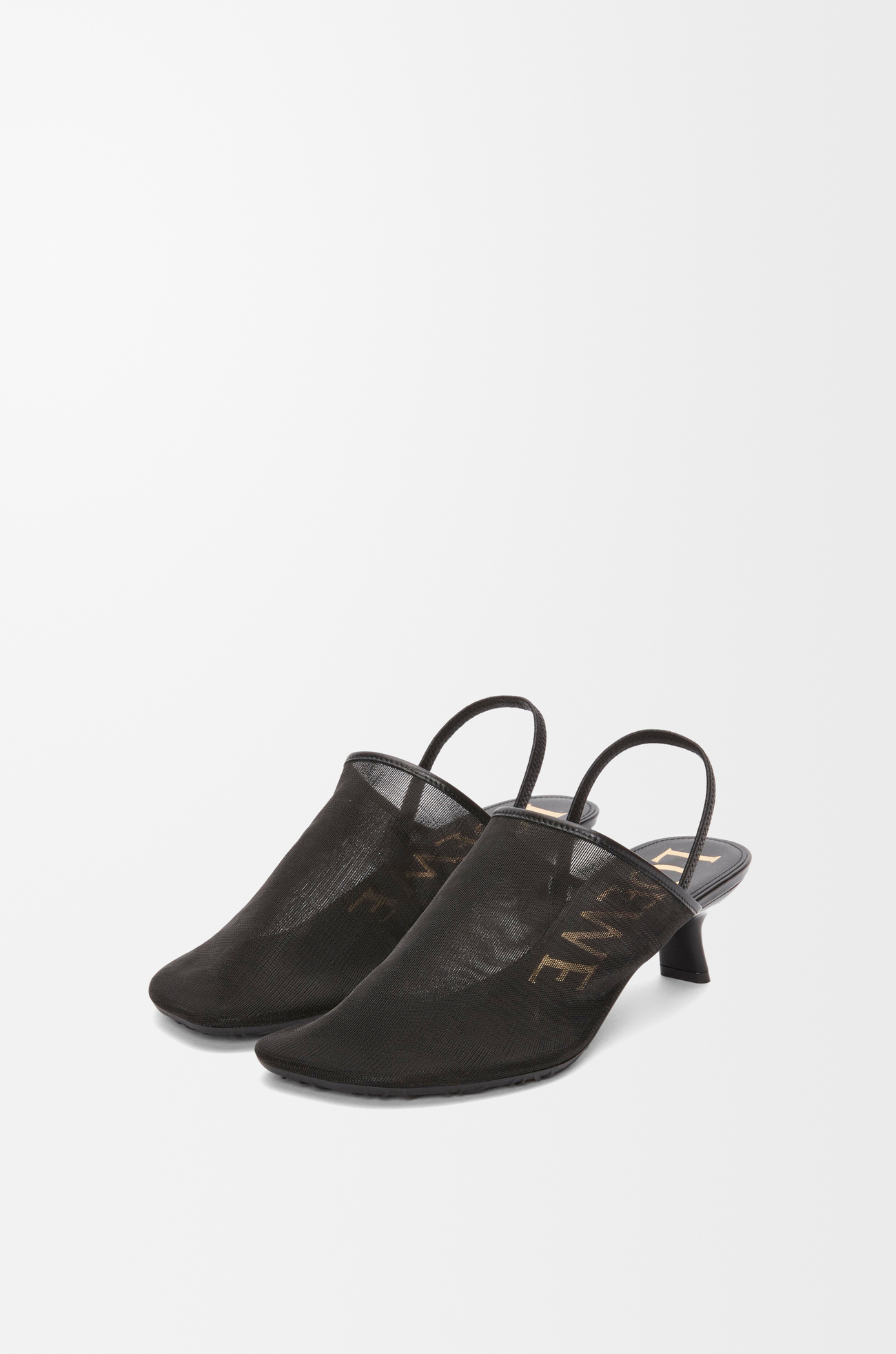 LOEWE Petal slingback heel sandal in mesh Black plp_rd