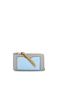 LOEWE Coin cardholder in soft grained calfskin Pearl Grey/Dusty Blue