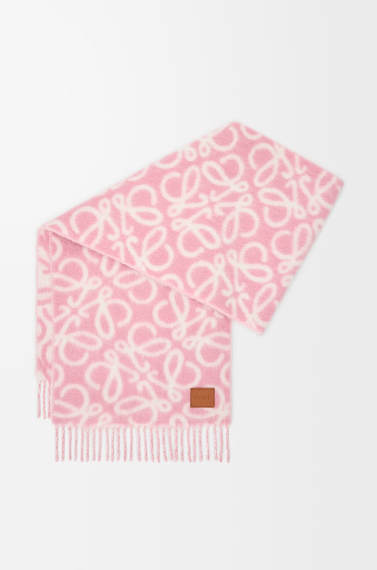 LOEWE アナグラム スカーフ（アルパカ&ウールブレンド） ライトピンク/エクリュ