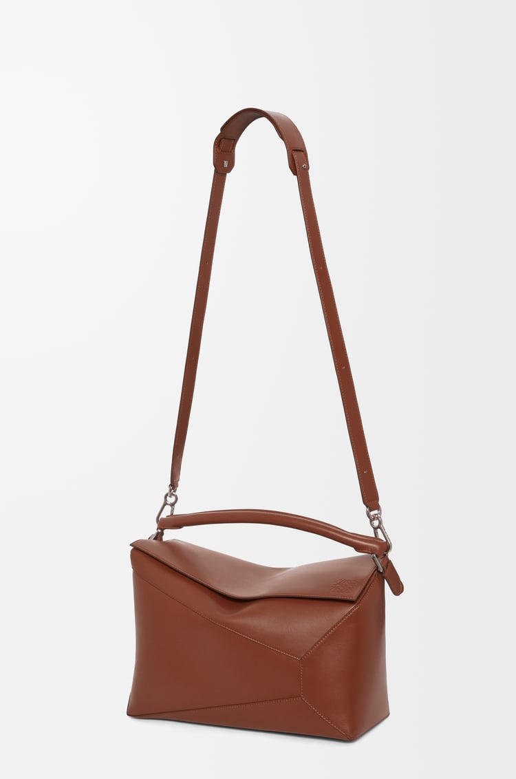 LOEWE Large Puzzle bag in shiny calfskin Brownie