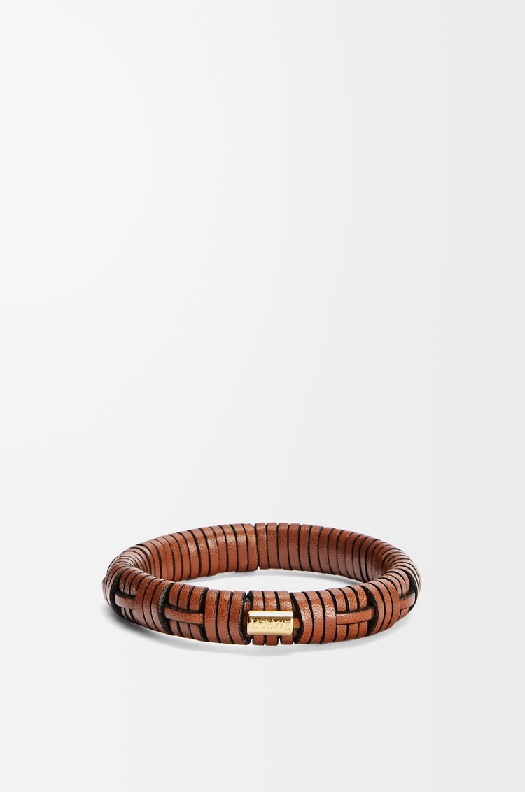 LOEWE Pulsera tejida en piel de ternera Marrón Claro