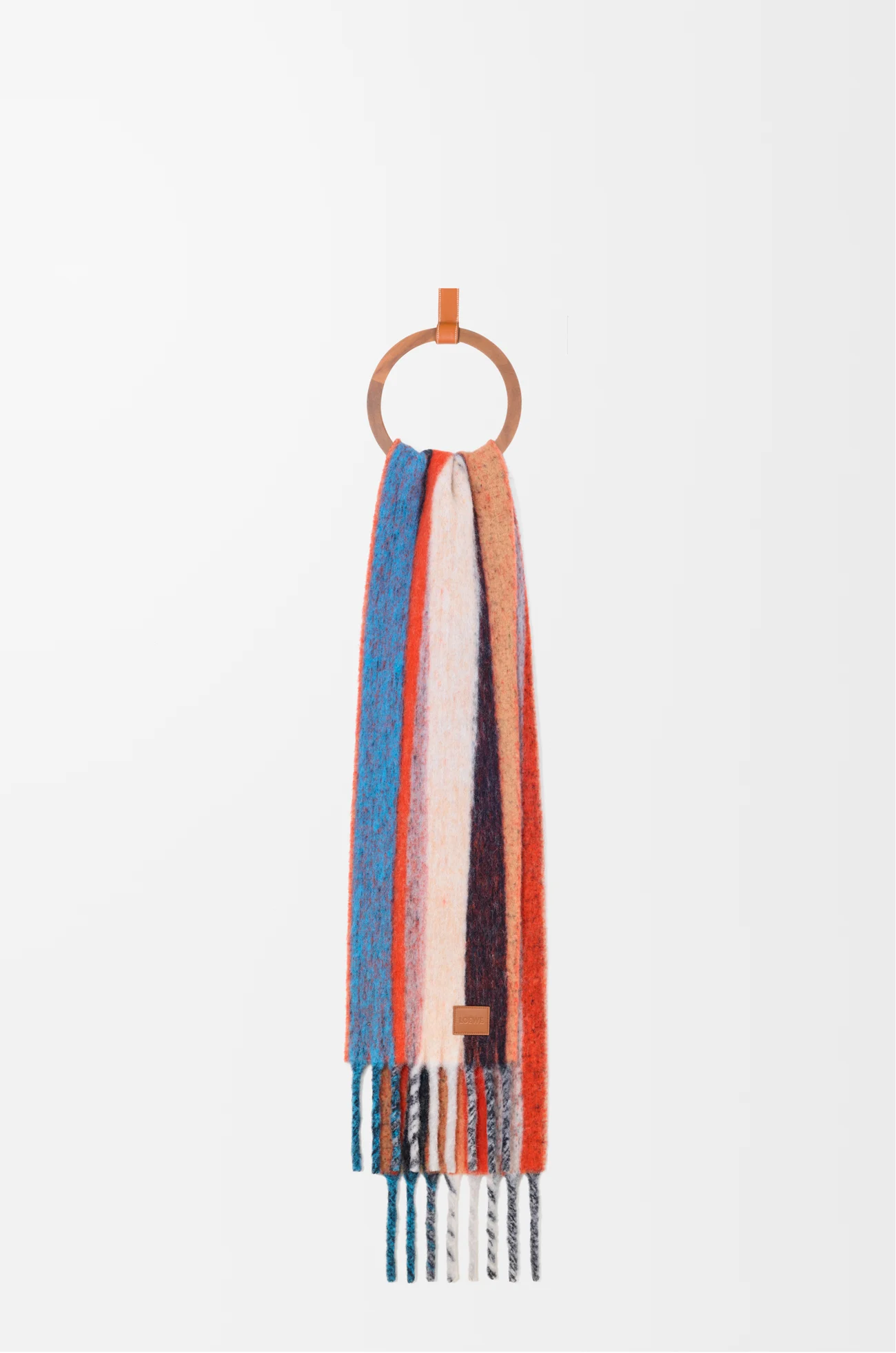 LOEWE Scarf in alpaca and wool blend Orange/Blue