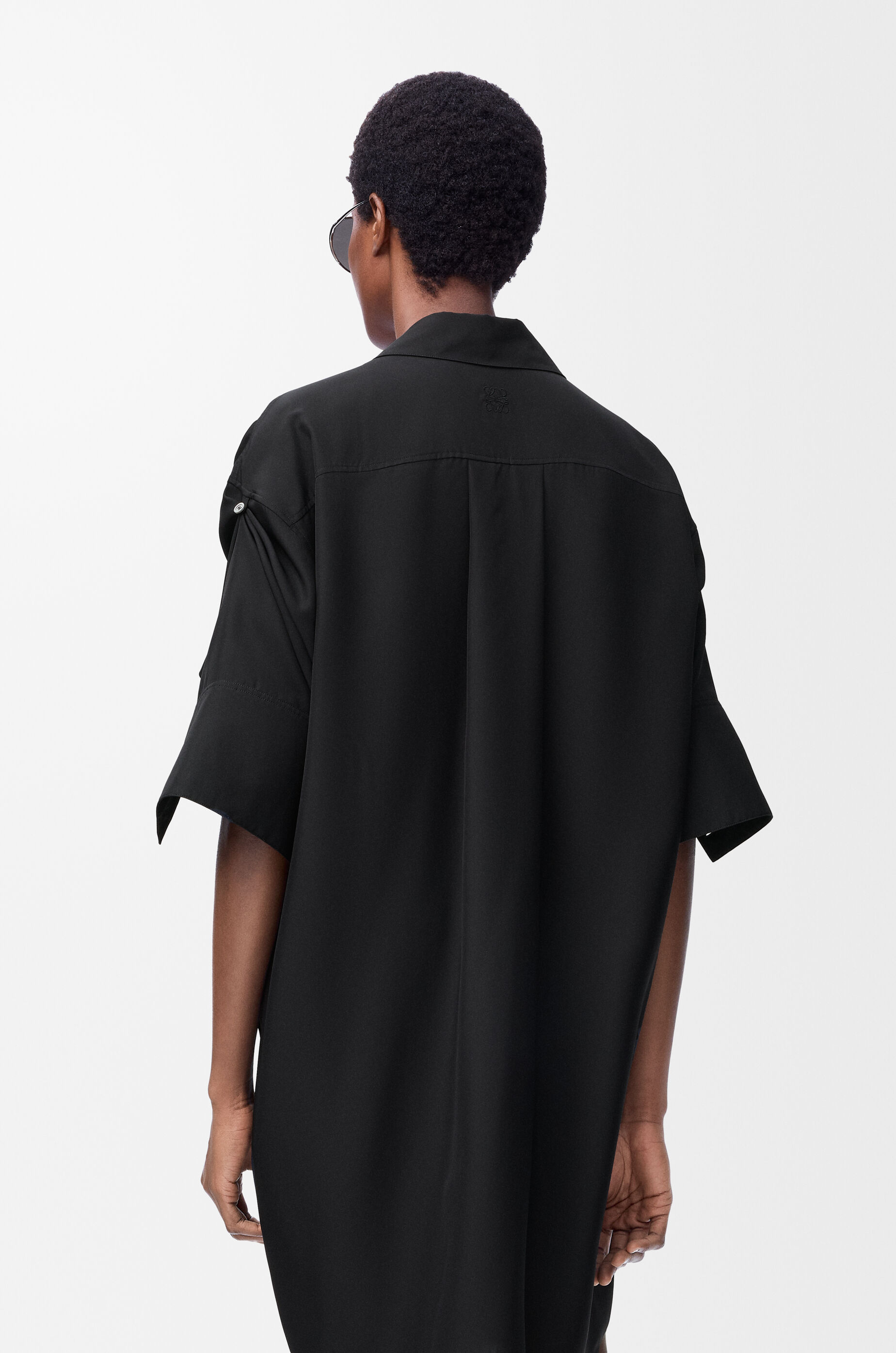 Shirt dress in silk Black - LOEWE