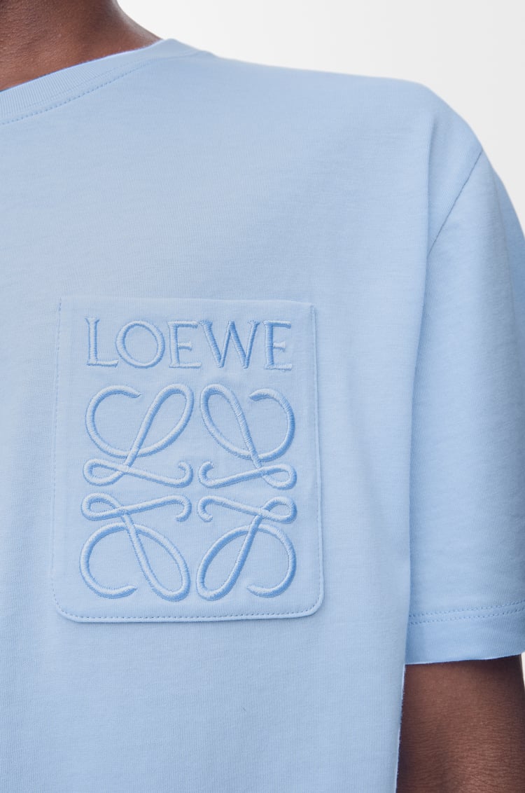 LOEWE 棉質寬鬆版型 T 恤 天空藍