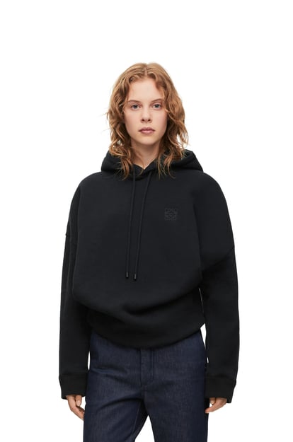 LOEWE Draped hoodie in cotton Black plp_rd
