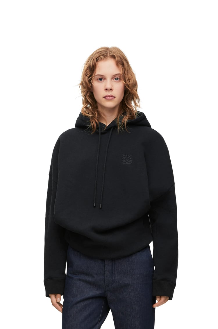 LOEWE Draped hoodie in cotton Black