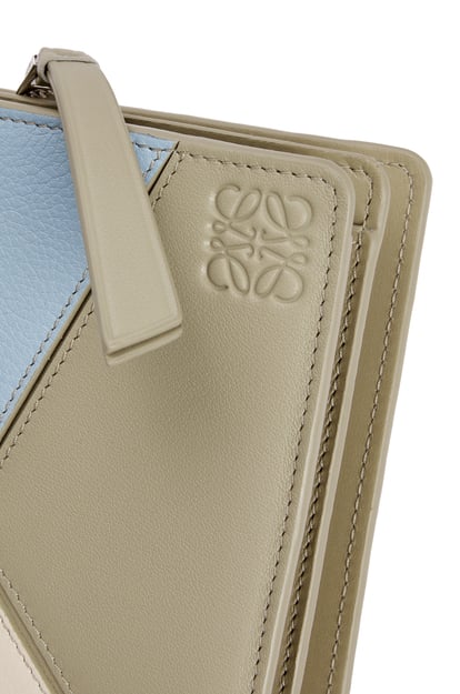 LOEWE Puzzle compact zip wallet in classic calfskin Dusty Blue/Sage Green/Angora plp_rd