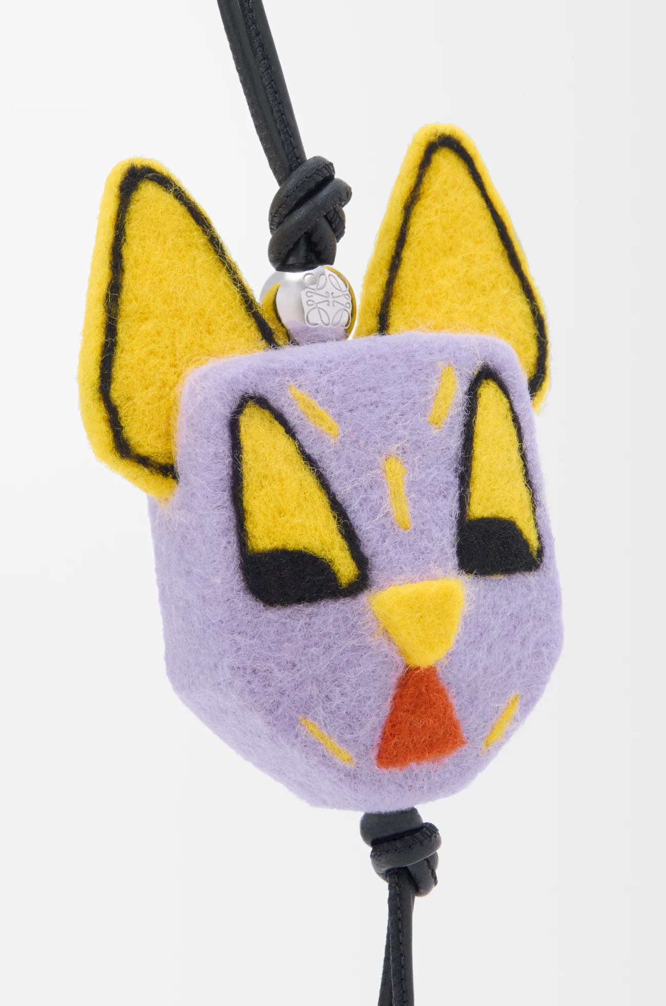 LOEWE Charm Cat en fieltro Morado/Amarillo