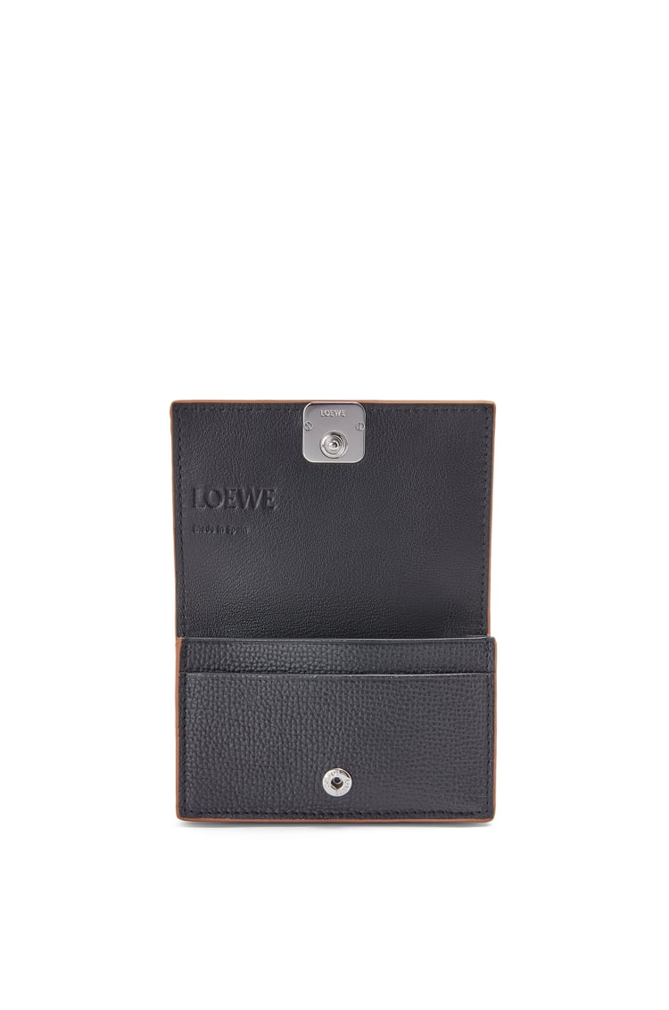 LOEWE Anagram business cardholder in pebble grain calfskin Black