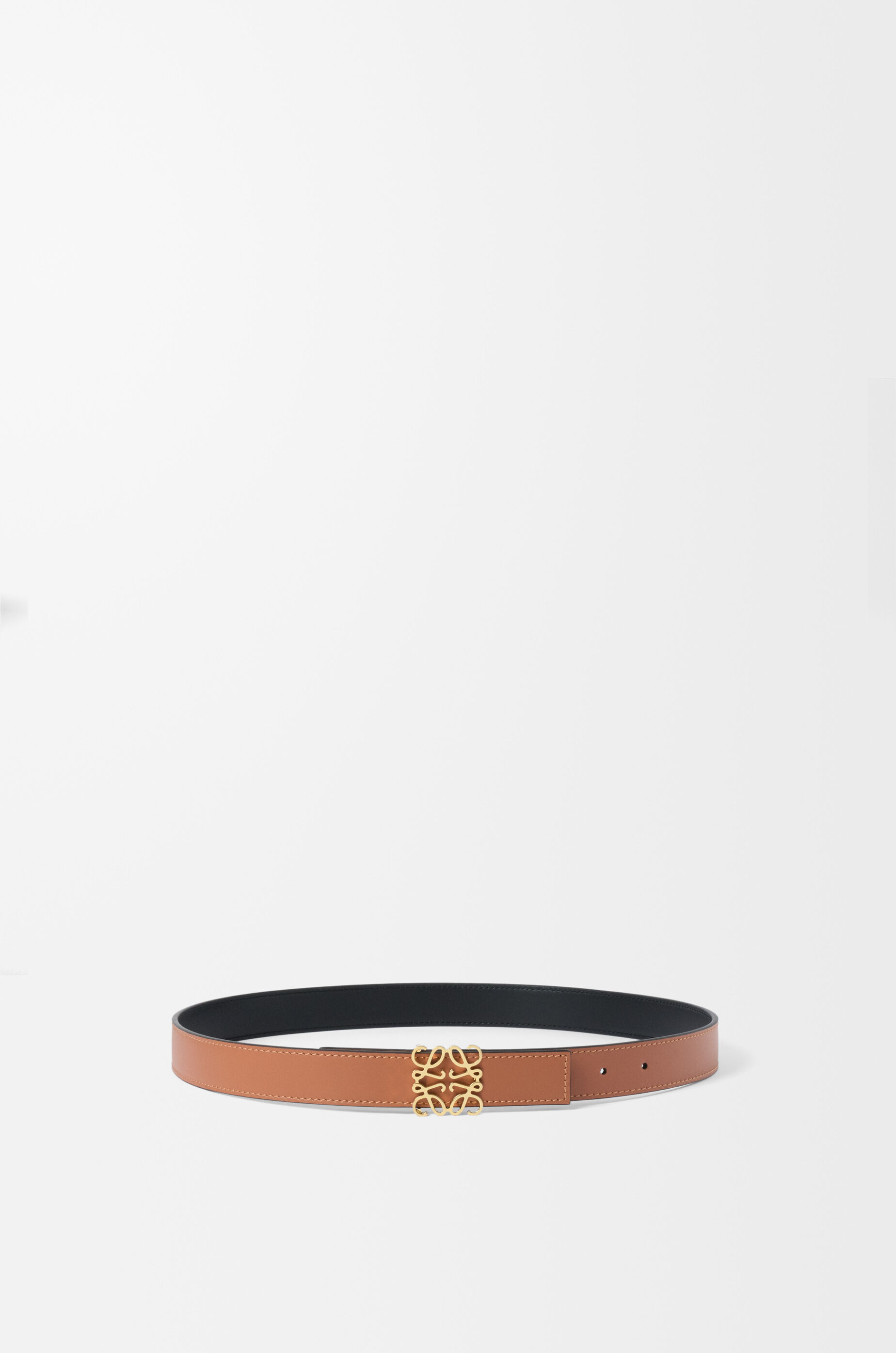 LOEWEリバーシブルアナグラム ベルトスムースカーフBurgundy/Gold リバーシブル アナグラム ベルト（スムースカーフ） ブラウン - ロエベ
