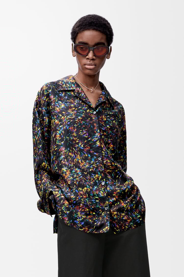 LOEWE Pyjama shirt in silk Black/Multicolor