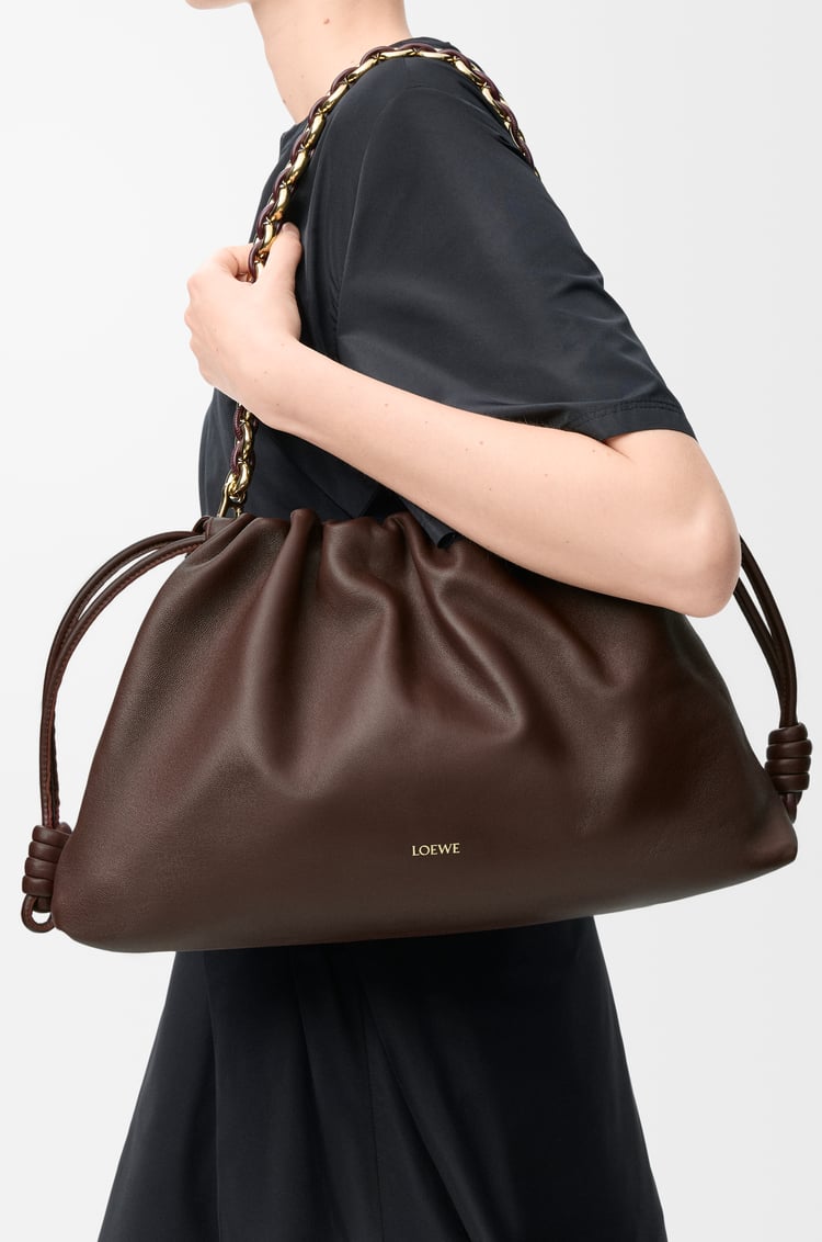 LOEWE フラメンコパース ラージ（メローナパラム） ダークブラウニー