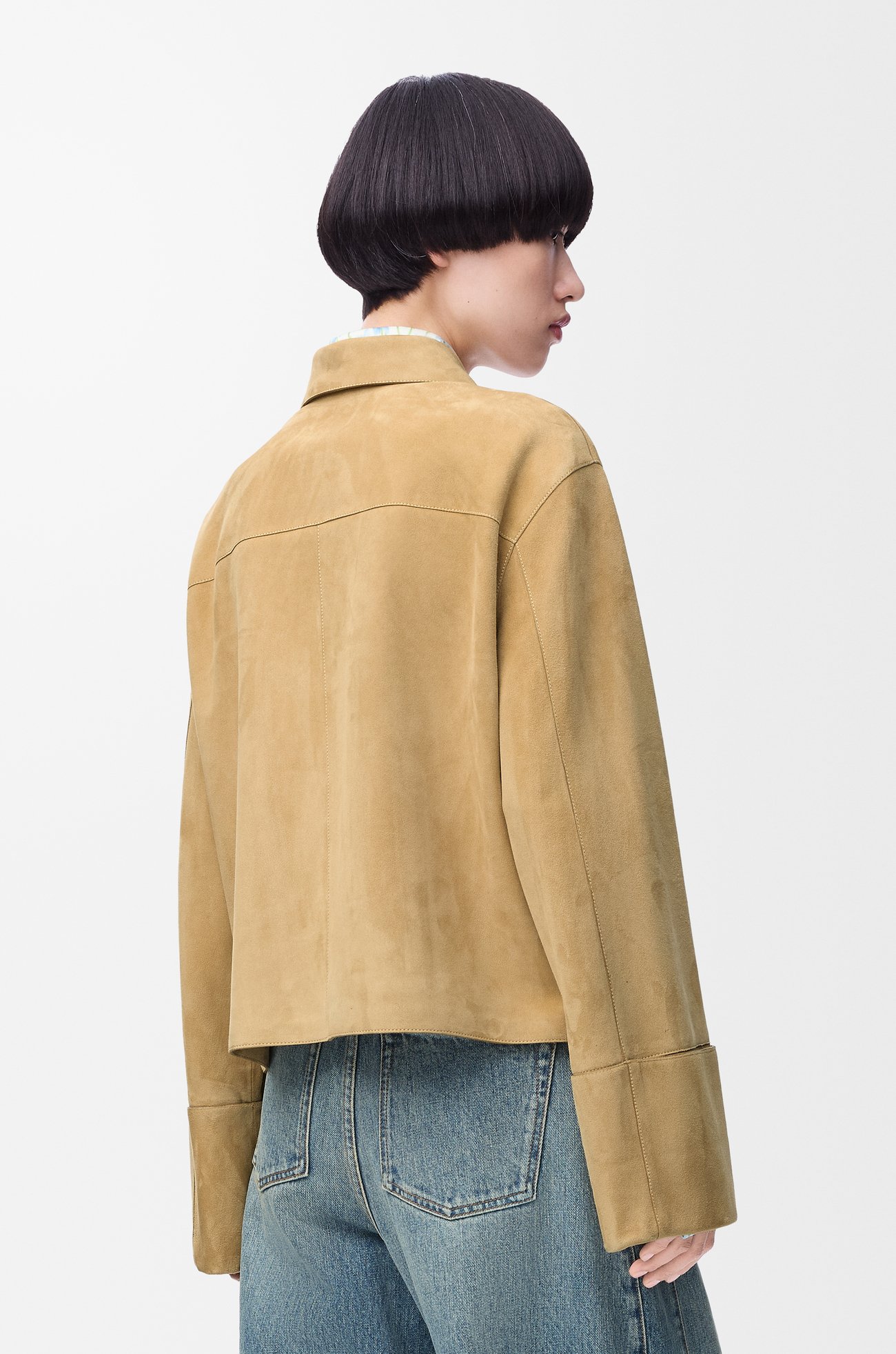 LOEWE Chaqueta con dobladillo en ante de piel de cordero Dorado