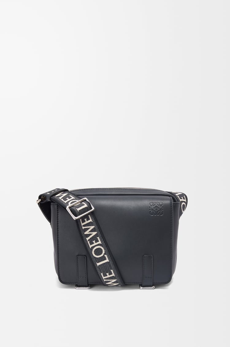 LOEWE XS Military messenger bag in supple smooth calfskin and jacquard Deep Navy