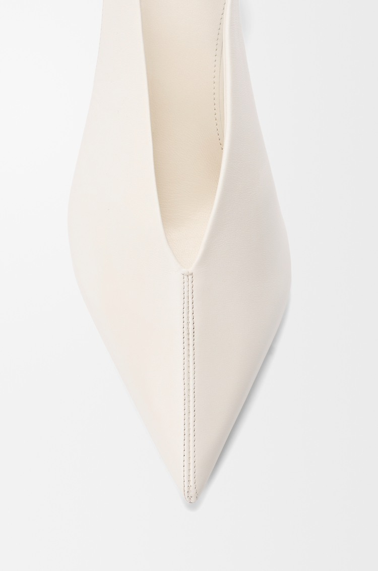 LOEWE Origami Cubic 小羊皮後繫帶鞋 白色