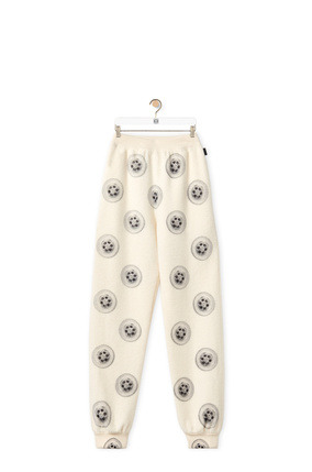 LOEWE Pantalón de chándal en lana con estampado de sumidero Blanco Suave