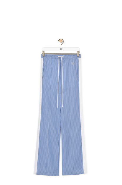 LOEWE Tracksuit trousers in striped cotton Blue/White