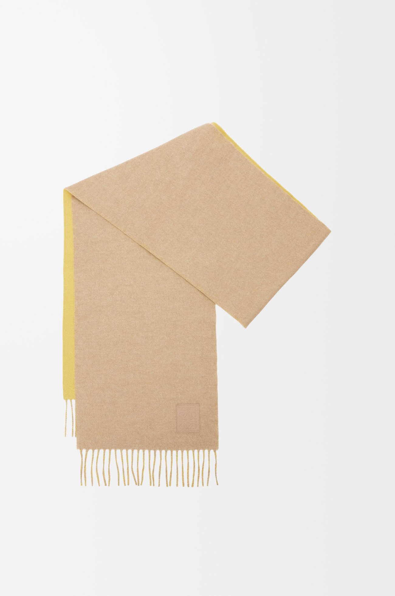 LOEWE Bufanda en lana y cashmere Beige/Amarillo