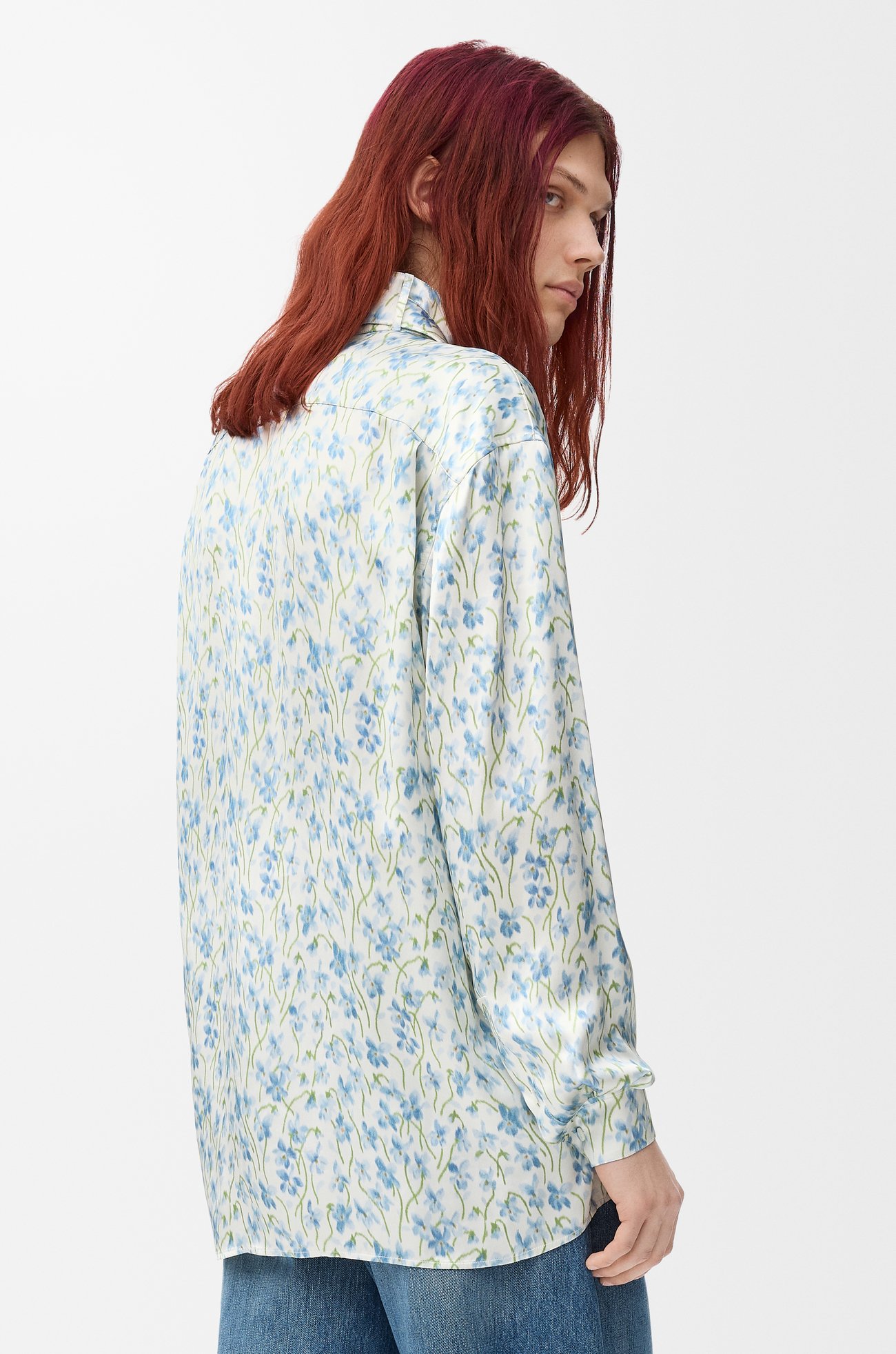 LOEWE Shirt in viscose White/Blue