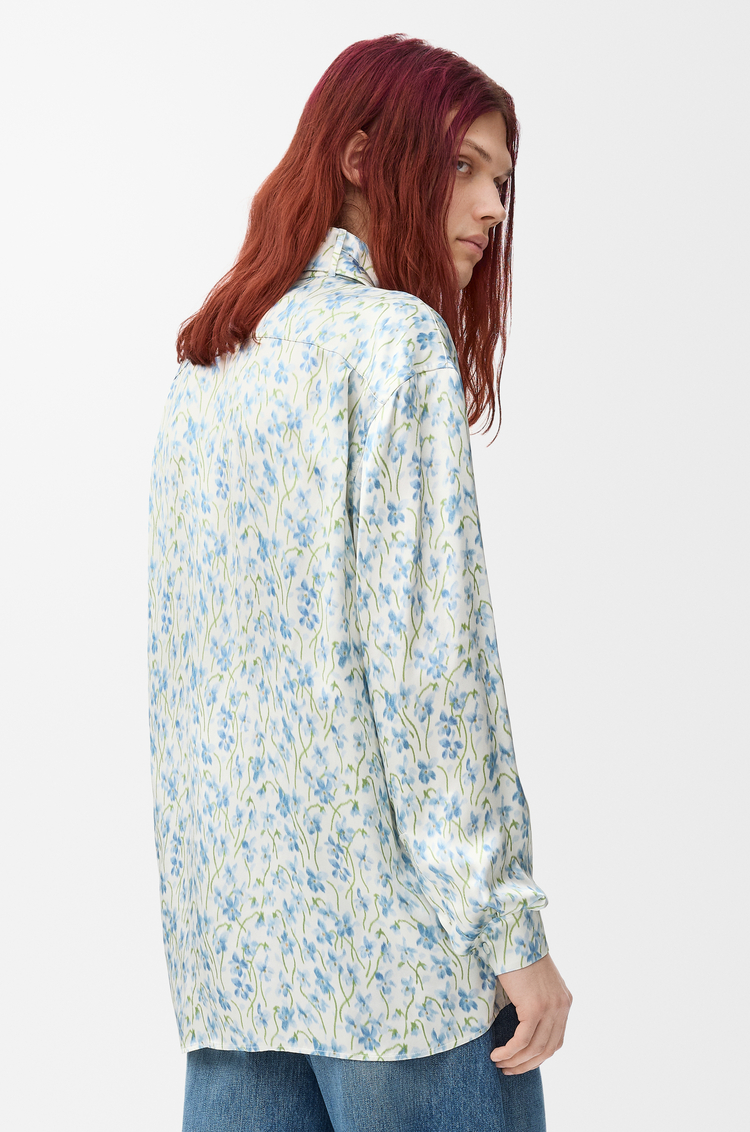 LOEWE Shirt in viscose White/Blue