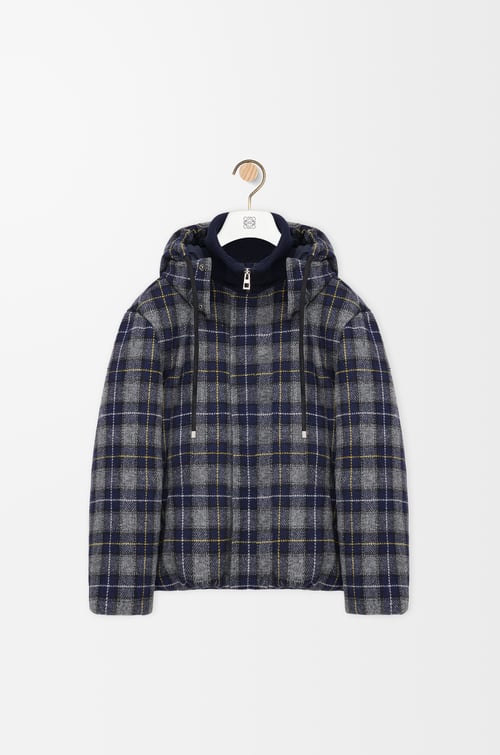 LOEWE Puffer jacket in wool Dark Navy Blue
