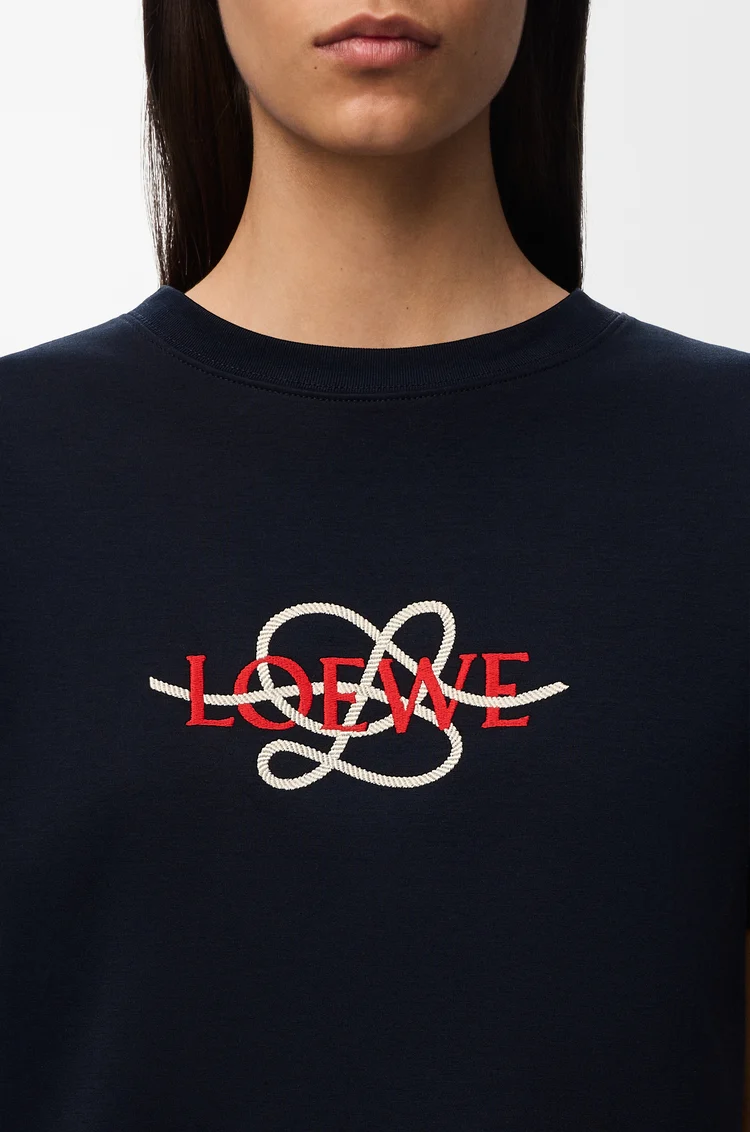 LOEWE Regular fit T-shirt in cotton blend Navy Blue