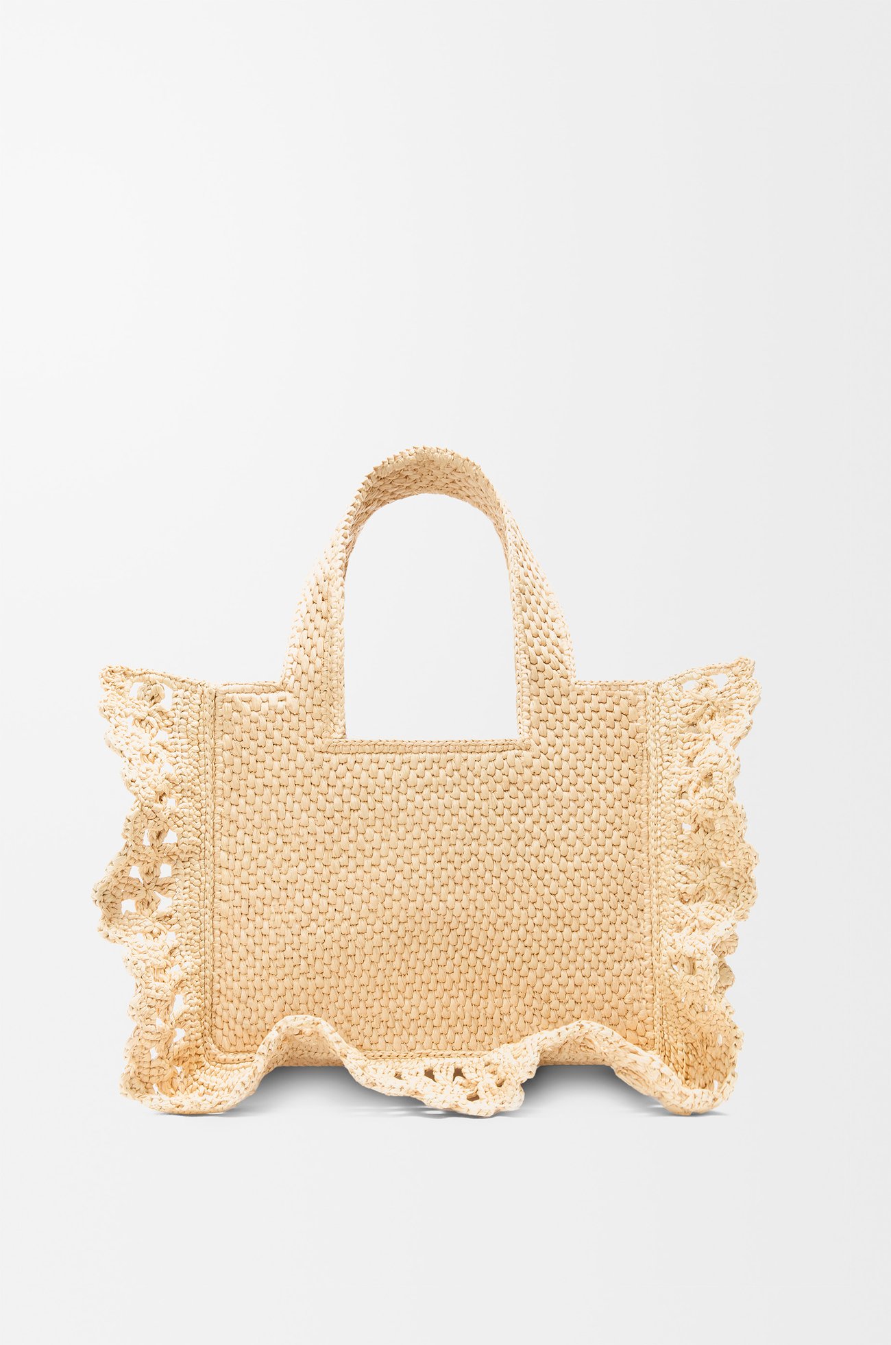 LOEWE Small LOEWE Font tote in raffia Natural