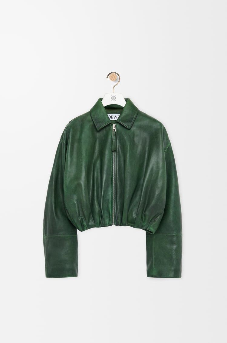 LOEWE Chaqueta drapeada en piel napa de cordero Verde