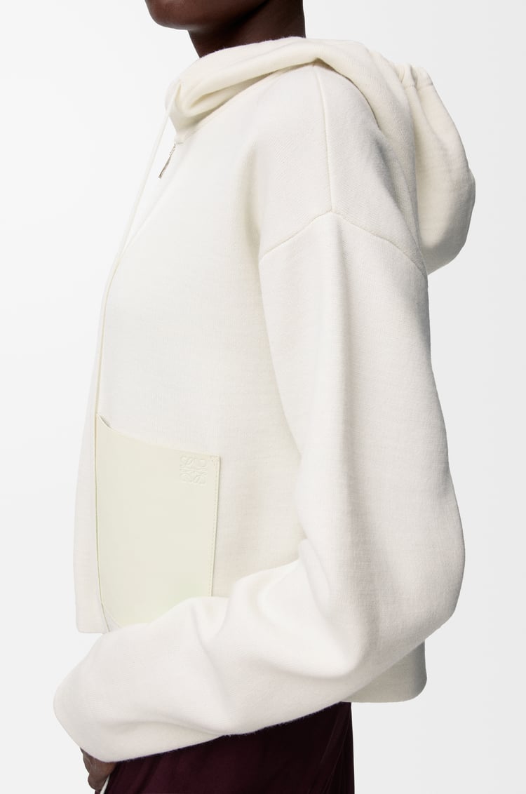 LOEWE Zip-up hoodie in wool White