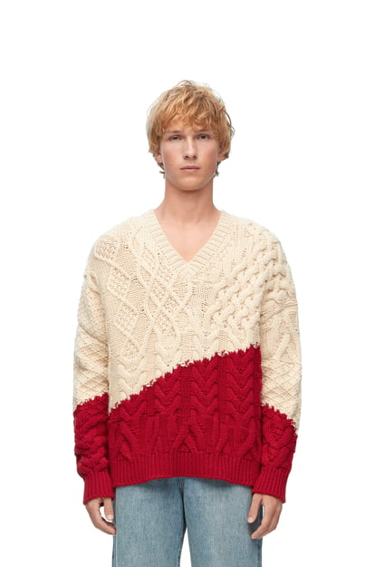 LOEWE Sweater in wool 米色/紅色 plp_rd