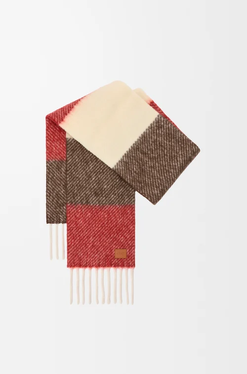 LOEWE スカーフ（アルパカ&ウールブレンド） Red/Brown