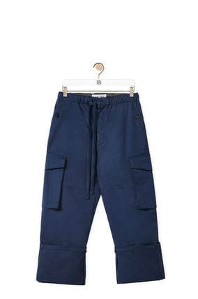 LOEWE Multi pocket drawstring trousers in cotton Petroleum