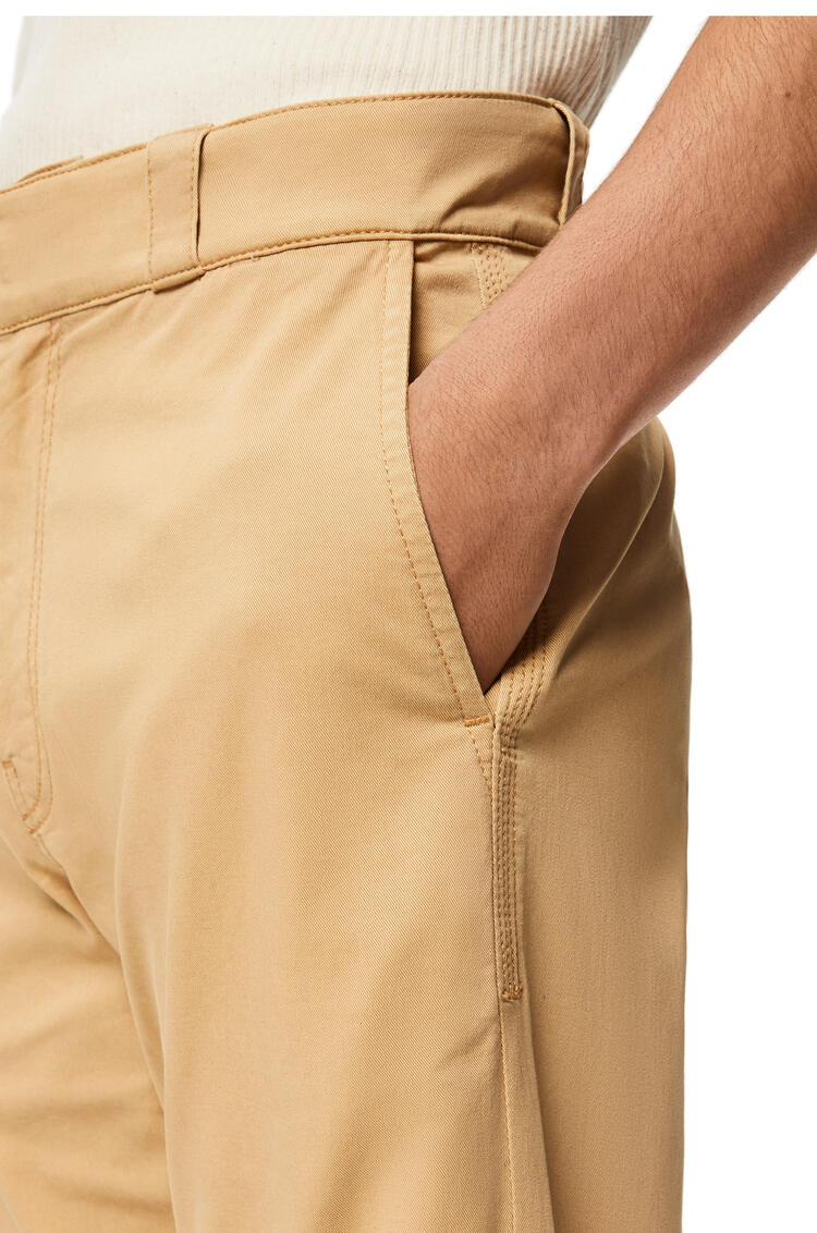 LOEWE Straight leg trousers in cotton Kraft Beige