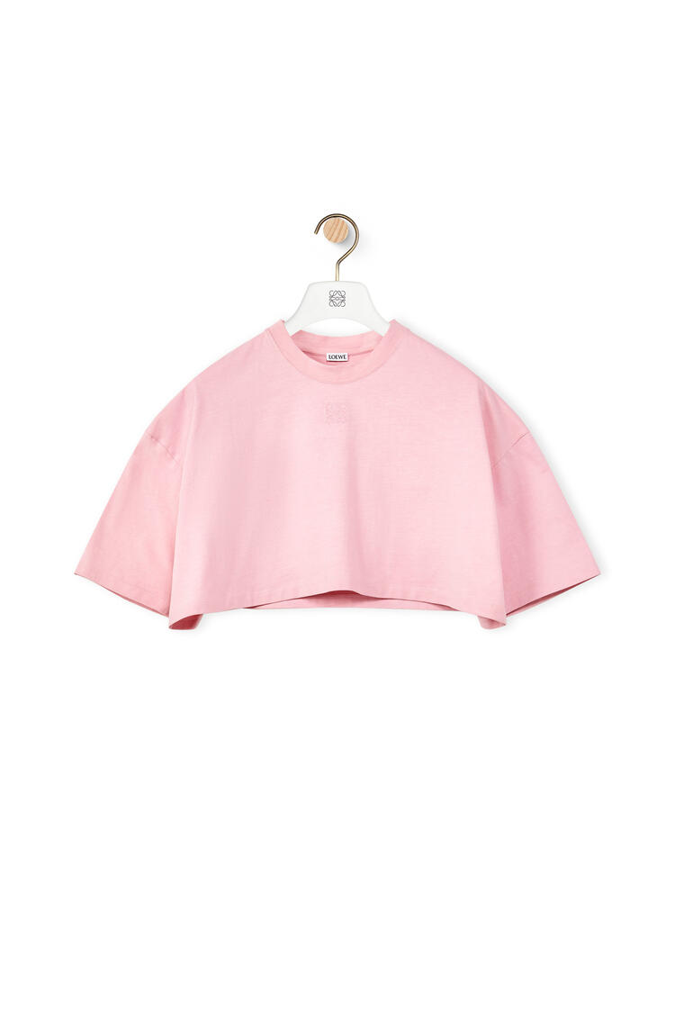 LOEWE Cropped Anagram T-shirt in cotton Light Pink