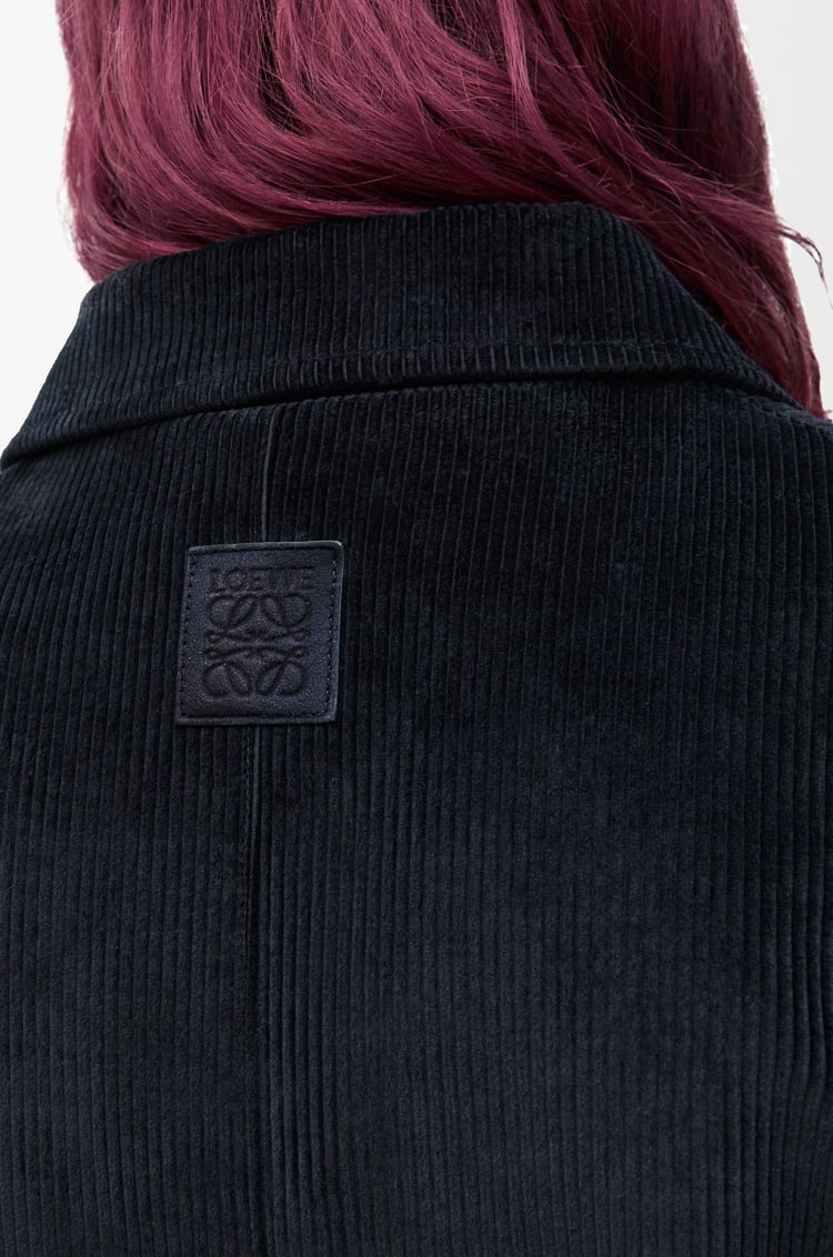 LOEWE Chaqueta en algodón y cashmere Azul Marino Oscuro